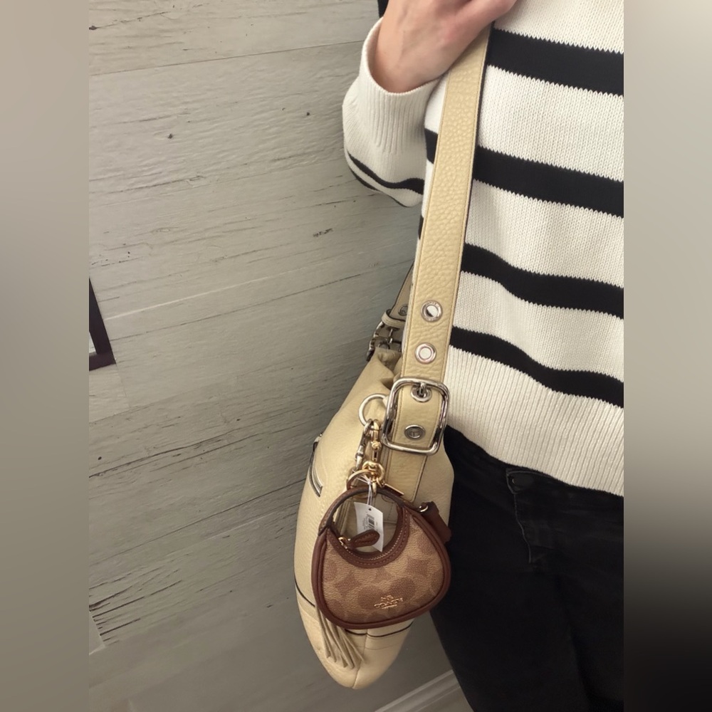 NWT Coach leather Monogram Mini Keychain/Charm Coin Bag - Picture 7 of 14